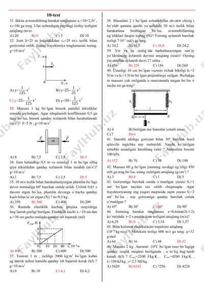 fizika misollar to'plami — DOCX