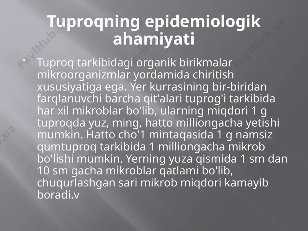 tuproqning gigiyenik ahamiyati - Page 5