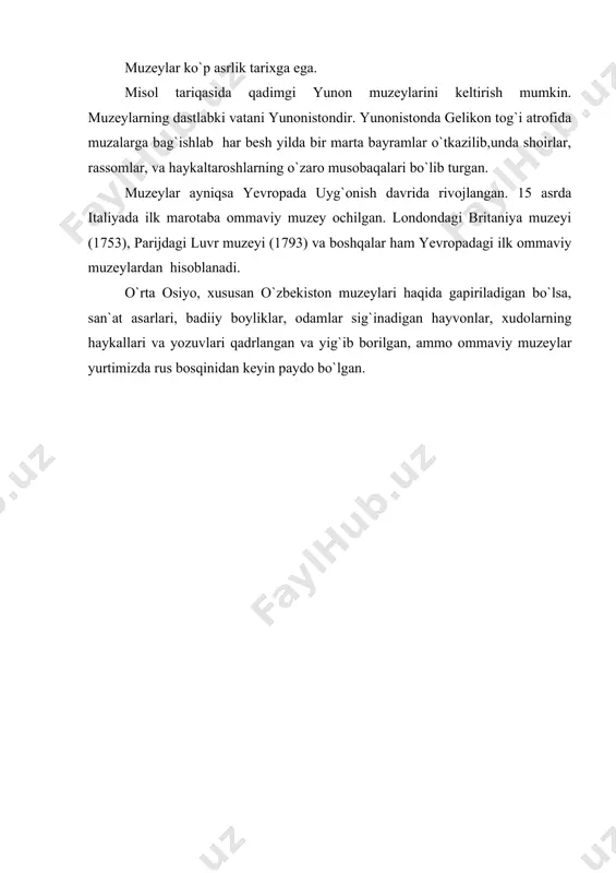 muzeyshunoslik fanning predmeti, maqsadi va vazifalari - Page 5