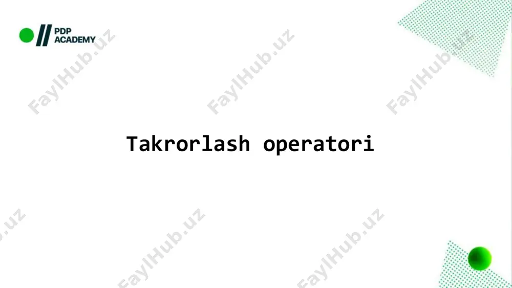 takrorlash operatorlari - Page 3