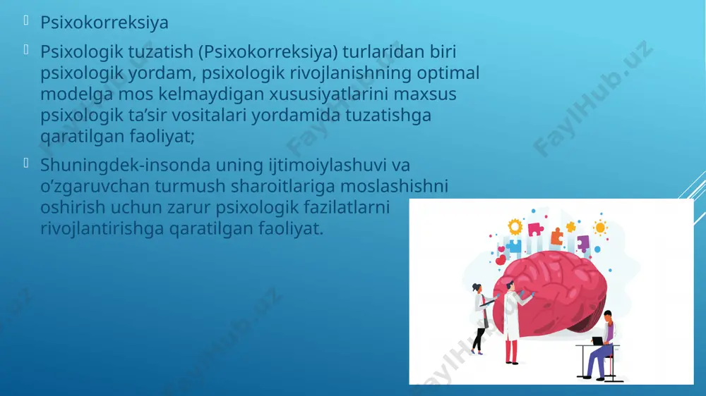 muammosini birinchi bo‘lib z. freyd tadqiq etgan. u mazkur tushunchani jamiyat tomonidan o‘rnatilgan taqiqlar yoki talablar va anglanmagan mayllar o‘rtasidagi ziddiyatni hal etish shakli sifatida talqin qiladi. muammoni hal etmaslik esa surunkali xarakter kasb etuvchi noxush oqibatlarga olib keladi, oqibatda inson salbiy kechinmalar manbasini bartaraf etish uchun vaziyatga faol ta’sir etish imkoniyatidan mahrum bo‘ladi. e’tiboringiz uchun raxmat. image1.jpg image2.jpg image3.jpg image4.jpg image5.jpeg image6.jpg image7.jpeg image8.jpg image9.jpg