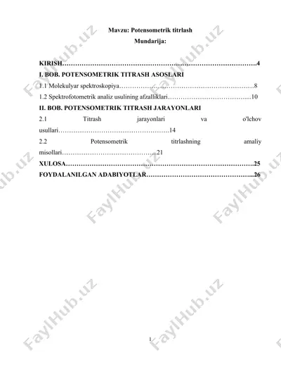potensometrik titrlash — DOCX