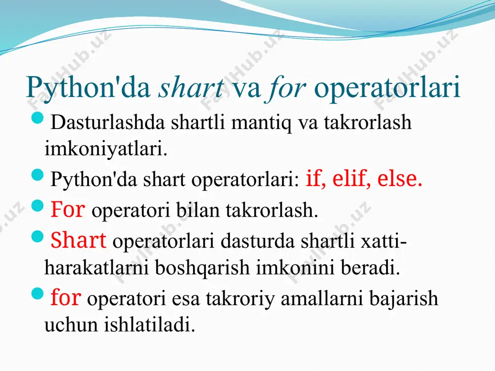 pythondagi shart va for operatorlari - Page 2