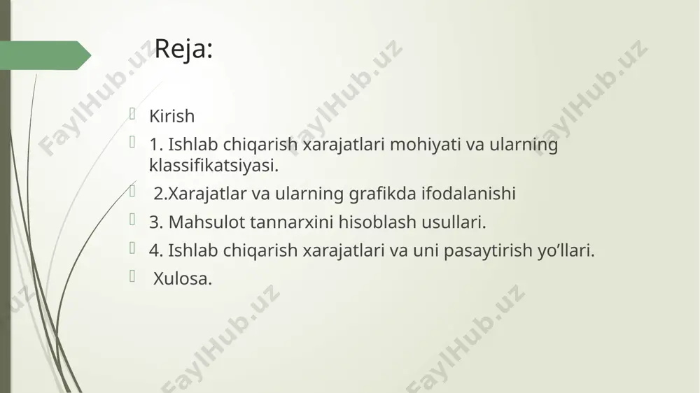 sarf-xarajatlarning puldagi ifodasi mahsulot tannarxini tashkil qiladi. bozor iqtisodiyoti sharoitida har qanday korxonani asosiy maqsadi foyda olishdir. ammo ushbu maqsadni amalga oshirish, unga erishish, ishlab chiqarish xarajatlarini miqdori va korxona ishlab chiqaradigan mahsulotga bo`lgan talab bilan chegaralangandir. ishlab chiqarish xarajatlari foydani asosiy chegaralovchisi va shu vaqtni ichida taklif hajmiga ta’sir etuvchi asosiy omil hisoblanadi. mehnat nazariyasiga asosan k. marks ishlab chiqarish xarajatlarini tovar ishlab chiqarishga sarflar (ish haqi, xom ashyo, yoqilg`i, mehnat qurollarini amortizatsiyasi) sifatida talqin etgan. undan tashqari ishlab chiqarish xarajatlariga u savdodagi xarajatlarni ham qo`shgan. birinchi xil xarajatlarni u ishlab chiqarish, ikkinchi xilini esa muomala xarajatlari deb atagan. bunda u bozordagi ahvol va boshqa hollarni e’tiborga olgan. marks tovarning qiymatini ishlab chiqarish xarajatlari tashkil etadi degan fikrga asoslangan. iqtisodiy xarajatlar — korxona tomonidan resurslarni yetkazib beruvchilarga to`lov, shuningdek ishlab chiqarishni aniqlangan variantini amalga oshirish uchun xuddi shu korxona tomonidan qo`llanishini ta’minlovchi ichki xarajatlardir. yuqorida berilgan tarifdan biz xarajatlarni …