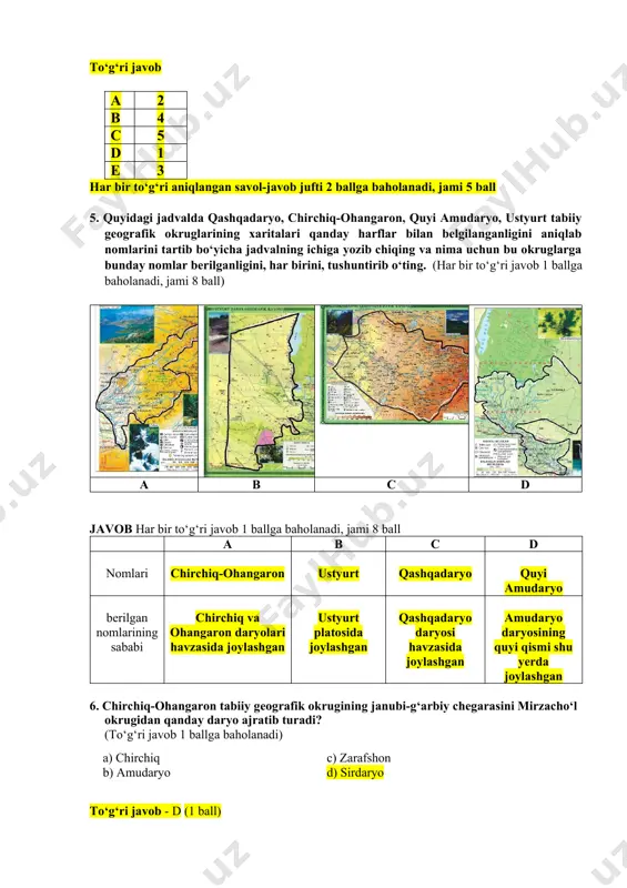 geografiya sinf test savollari - Page 3