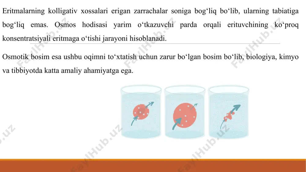 eritmalarning kolligativ xossasi. osmos hodisasi. osmotik bosim. - Page 5