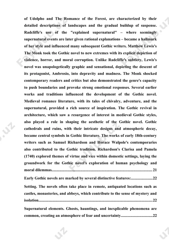 lity of gothic elements within british literature endures, marking its relevance in contemporary discourse. this course paper endeavors to unravel the persistent fascination with the gothic—its motifs, characters, and settings—reflecting how this genre robustly adapts to and is informed by the zeitgeist of each passing era. the aim of the course paper: the primary aim of this scholarly voyage is to meticulously trace the lineage of gothic elements from their nascent iterations in the novels of superstition and romance to their innovative expressions within the contemporary british literary sphere. by undertaking this literary excavation, the paper seeks to illuminate the evolution of gothic tropes and assess how they morph to address new generations of readers, retaining their potency and appeal. the analysis will also strive to discern the undercurrents of societal commentary woven into the fabric of the gothic, delivering insights into the enduring human engagement with the macabre and …