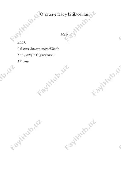 o‘rxun-enasoy bitiktoshlari — DOC