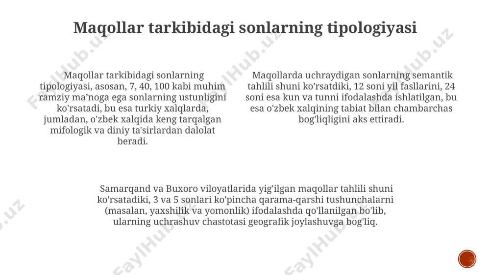 son va raqam qatnashgan o'zbek xalq maqollarini oʻrganish - Page 3