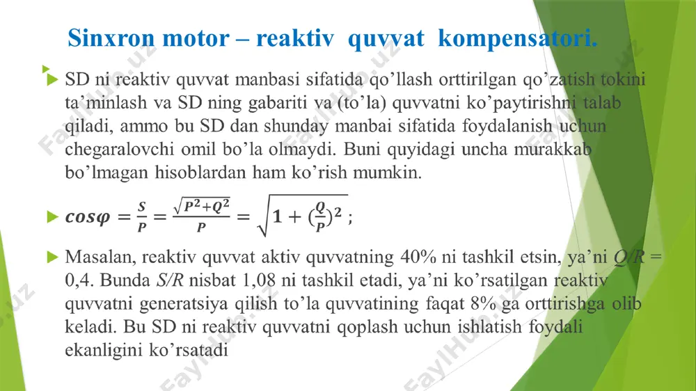 sinxronmotor –reaktivquvvatkompensatori - Page 5