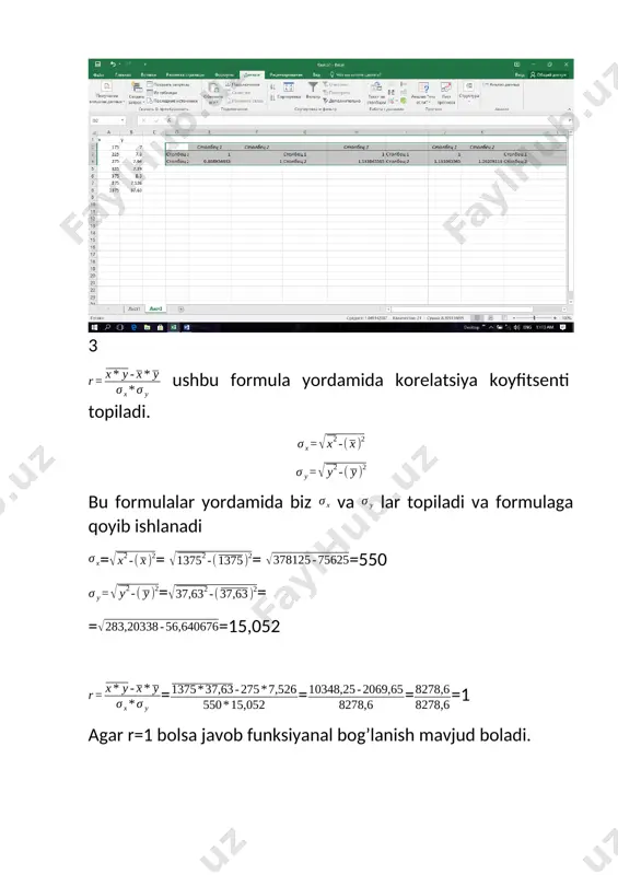 ekonometrika fanidan laboratoriya ishi - Page 3