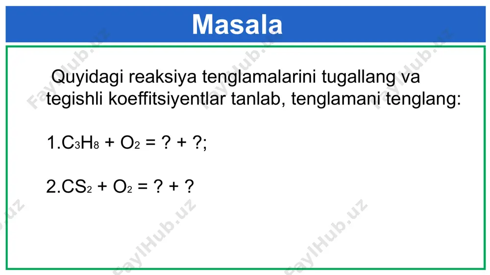 kislorod mavzusiga oid masala va test topshiriqlari - Page 2