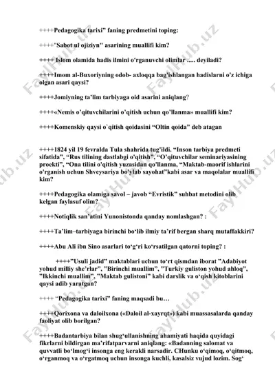 pedagogika tarixi — DOC