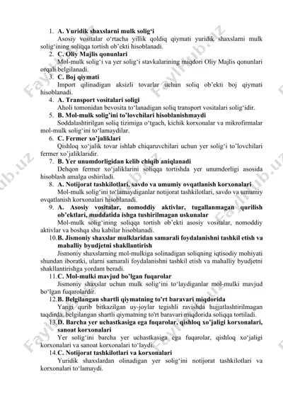yuridik shaxslarni mulk solig‘i — DOCX