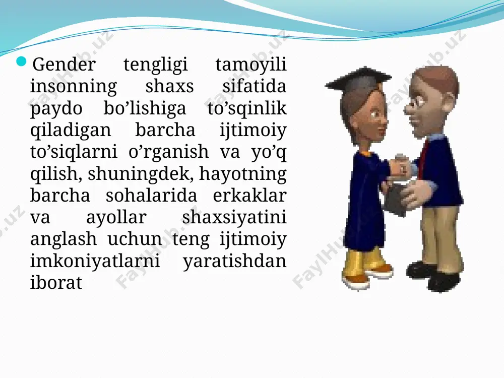 loyihalarini moliyalashtiradigan shimoliy gender tengligi instituti (1970-yilda shimoliy vazirlar kengashi ko’magida tashkil etilgan) mavjud. 2015-yilda pokiston birlashgan millatlar tashkilotining gender tengligi va ayollarning huquqlarini kengaytirish bo’yicha bo’limi tomonidan hisobot tayyorlangan. hisobotning markaziy masalalaridan biri ayollarni ish bilan ta’minlash masalasi edi. hisobot mualliflarining fikriga ko’ra, oliy ma’lumotli ayollar soni tarixiy maksimal darajaga yetganiga qaramay, ularning ish bilan ta’minlanish holati achinarli holatga ega. universitetlarni imtoyozli diplom bilan tugatgan yosh qizlar, ayniqsa, tibbiyot va matematika kabi fanlardan yosh yigitlarni tobora ortda qoldirishlariga qaramay, ish topa olmaydilar. ushbu masala rivojlanayotgan mamlakatlarda ayniqsa dolzarb bo’lib, ularda ayollarning 75 foiz ish o’rinlari, ish beruvchi tomonidan qonuniy majburiyatlari himoyalanmaganini tashkil etadi. erkak va ayollar tengligi g'oyasini yunon olimi antifont o'z asarlarida qo'llagan holda: «tabiat barchani: ayollarni ham, erkaklarni ham teng qilib yaratadi, lekin odamlar insonlarni tengsiz holatga soluvchi qonunlarni ishlab chiqishadi», deb ta'kidlagan. sharq qomusiy olimlardan abu nasr forobiy “fozil odamlar shahri” asarida tenglik hukm surgan davlatni …