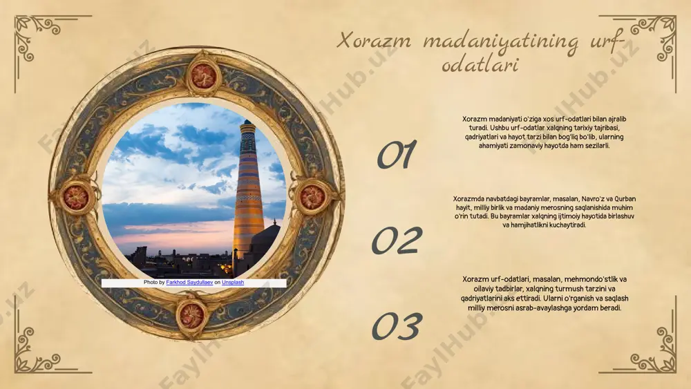 iqtisodiy o'sishga erishish yo'nalishlarini belgilamoqda. gandimiyon shartnomasi: kirish tarixi va kelib chiqishi gandimiyon shartnomasi o'zbekiston tarixida muhim ahamiyatga ega. bu shartnoma 19-asrda imzolangan bo'lib, xorazm va uning atrofidagi mintaqalar o'rtasidagi munosabatlarni tartibga soluvchi asosiy hujjat hisoblanadi. asosiy maqsadlari shartnomaning asosiy maqsadlari o'zaro hamkorlikni mustahkamlash va barqarorlikni ta'minlashdir. u ikki tomonning manfaatlarini himoya qilishga qaratilgan. mazmuni gandimiyon shartnomasi o'zbekistonning siyosiy va ijtimoiy jarayonlariga jiddiy ta'sir ko'rsatadi, bu esa mintaqa tarixida alohida o'rin tutadi. 01 02 03 gandimiyon shartnomasi: maqsad va vazifalar gandimiyon shartnomasi quyidagi maqsadlarni ko'zlaydi: - ijtimoiy va iqtisodiy barqarorlikni ta'minlash. - moliya va iqtisodiy masalalarni hal qilish. - ijtimoiy-iqtisodiy rivojlanishni rag'batlantirish. ushbu shartnoma orqali erishilmoqchi bo'lgan natijalar: - mintaqadagi iqtisodiy o'zgarishlarni kuchaytirish. - siyosiy o'zgarishlarni boshqarish va ijtimoiy barqarorlikni saqlash. ijtimoiy va siyosiy o'zgarishlar: - mahalliy aholi manfaatlarini hisobga olish. - ijtimoiy muammolarni hal qilish uchun samarali choralar ko'rish. photo by andrew neel on unsplash gandimiyon shartnomasi: ta'sir va …