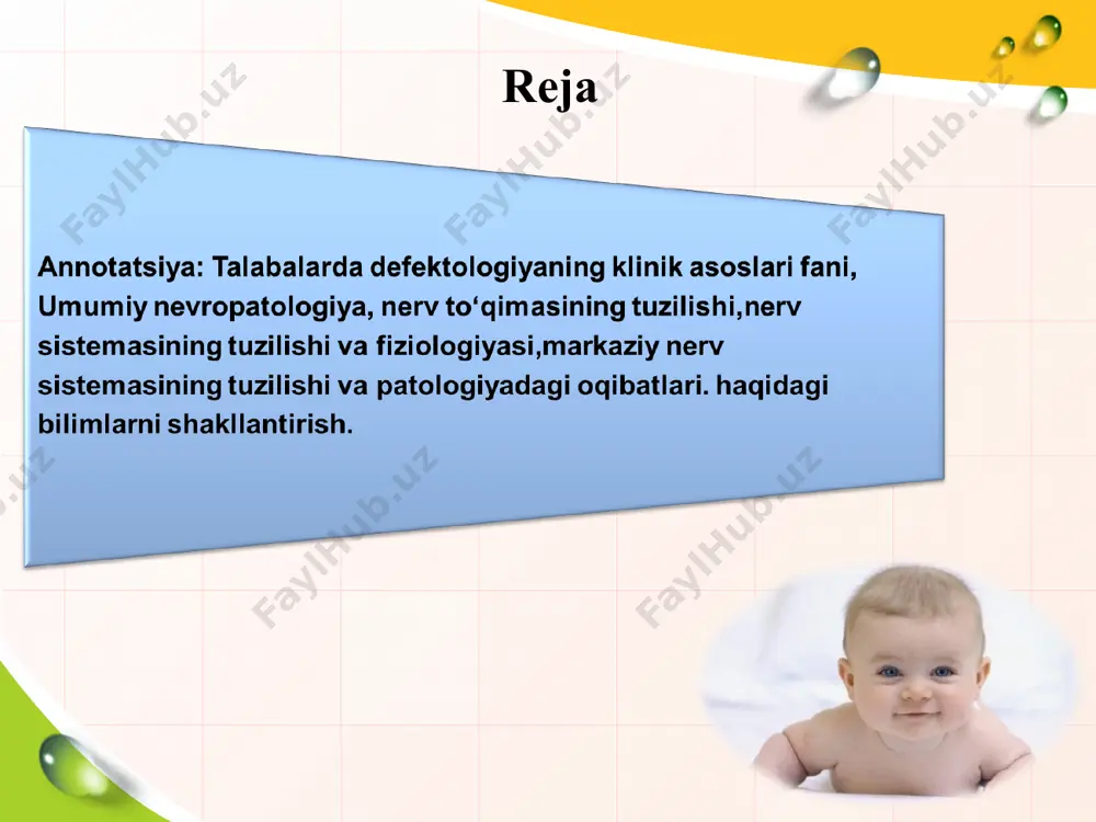 ri kiradi. vegitativ nerv sistemasining joylashish markazlari. parasimpatik: 1) o’rta va uzunchoq miyadan chiqib:bosh va yuz sohasiga boradi, 2) dumg’azadan chiqib:chanoq bo’shlig’idagi organlarga boradi. simpatik: birinchi ko’krak sigmentidan to uchinchi belgacha boradi. ichki organlargacha etadi. nerv tolalarining tuzilishi va xususiyatlari parda bilan qoplangan nerv hujayralari o'simtasi nerv tolasi deyiladi. nerv tolalari turli yo'g'onlikdagi tutamlarni hosil qiladi. nerv tolalarining shunday to'plami nerv deb ataladi. nerv tolalari miyelinli va miyelinsiz bo'lib, miyelinsiz nerv tolalari faqat shvann qavat bilan qoplangandir. markazdan qochuvchi, markazga intiluvchi va aralash nervlar birbiridan tafovut qilinadi. markazga intiluvchi nervlar impulsni - sezgi organlaridan nerv sistemasining markaziy bo'limiga o'tkazadi. bu nervlar sezuvchi nervlar deb ham ataladi. bu nervning tarmoqlangan joyi - retseptor deyiladi. markazdan qochuvchi nervlar impulsni markazdan periferiyaga, ishchi organga o'tkazadi- harakatlanuvchi nervlar deb ham ataladi. bu nervning oxirgi tarmog'i - effektor deyiladi. aralash nerv impulsni ikki yo'nalishda ham o'tkazaveradi. ayrim neyronlarning bir-biriga tutashadigan joyi sinaps deb ataladi. bitta …