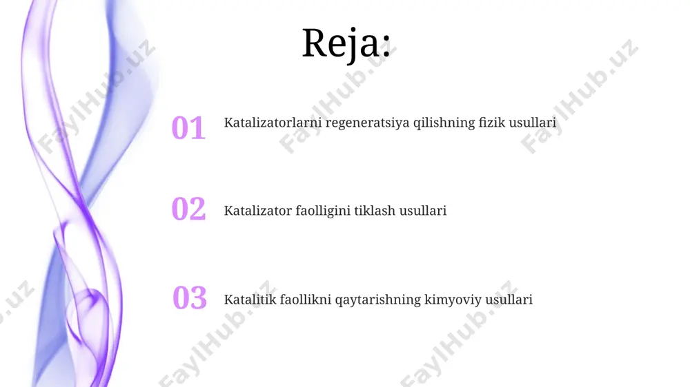 h va 150°c da quritish samarali bo'lishi mumkin, bu usul o'zbekistonning kimyo sanoatida tekshirilgan. ultrasonik tozalash ультратовуш тозалаш 20-40 кгц частотали ультратовуш тўлқинларидан фойдаланиб, катализаторлар юзасидаги 20 мкм дан кичик бўлган кирларни самарали тозалайди ва бундай тозалаш жараёни хитойдаги кўплаб заводларда қўлланилади. 10-30 дақиқа давом этадиган ультратовуш тозалаш жараёни, 50°c гача бўлган ҳароратдаги сувда амалга оширилиб, катализаторларнинг механик шикастланишини 15% га камайтиришга ёрдам беради ва бу усул германиянинг ўсимлик мойини қайта ишлаш заводларида самарали қўлланилади. katalizator faolligini monitoring qilish katalizatorning ishlash muddatini uzaytirish uchun uning faolligini har 1000 soatda, masalan, xorazm viloyatidagi zavodlarda o'tkaziladigan reaksiya tezligini o'lchash orqali monitoring qilish va zarur bo'lganda regeneratsiya qilish tavsiya etiladi. katalizator faolligining pasayishini aniqlash uchun, masalan, 200°c da 5 soat davomida metanol konversiyasi reaksiyasini o'tkazib, konversiya darajasini 10% dan kam bo'lishini kuzatish orqali toshkentdagi laboratoriyada tekshirish mumkin. katalitik konvertorlarni qayta tiklash katalitik konvertorning faol qatlamidagi zaharli moddalarni (masalan, qo'rg'oshin) 5% li kislota eritmasi …