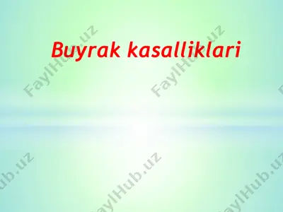 buyrak kasalliklari — PPTX