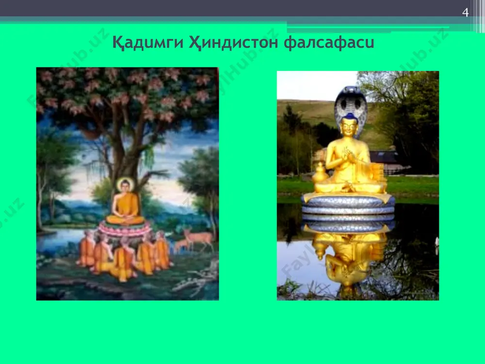 биат бирлиги. ахимсанинг асосий тамойили –ўраб турган атроф-муҳитга зарар етказмаслик (инсонларга, ҳайвонларга, жонли табиатга), ўлдирмаслик * освальд шпенглернинг культорологик ёндошуви ўзига хослиги бу қарашнинг асосий тушунчаси-маданият, дин, анъана, моддий ва маънавий ҳаёт йиғиндиси; маданият-автоном, ўзига хос, ёпиқ, алоҳида реаллик; маданият туғилади, яшайди ва ўлади; шпенглернинг «маданият» тушунчаси тойбининг «цивилизация» тушунчасига яқин. лекин тойбининг «цивилизация»си шпенглерникидан ўзгача. цивилизация культурологик қараш бўйича - маданий ривожнинг юқори даражаси, маданий ривожнинг ўлимидан олдинги тугалловчи даври. культурологик қараш - европада хх асрнинг i ярмида жуда оммабоп бўлган. ҳинд хитой вавилон миср антик араб рус ғарбий европа шпенглер томонидан ажратилган саккизта маданият * локал цивилизациялар-миллий доиралар ичида қолиб кетади. локал (миллий) цивилизациялар, эътиборга лойиғи тойнби инсоният тарихида 30 га яқин цивилизациялар бор деб ҳисоблайди (америка, германия, рус ва щ.к.) инсоният тарихида ёрқин из қолдирган асосий цивилизацияларга (айниқса диний) бевосита таъсир кўрсатади шумер вавилон миной эллин хитой ҳинд ислом насроний бошқа цивилизациялар цивилизация, тойнби бўйича, одамларнинг ҳаёт …