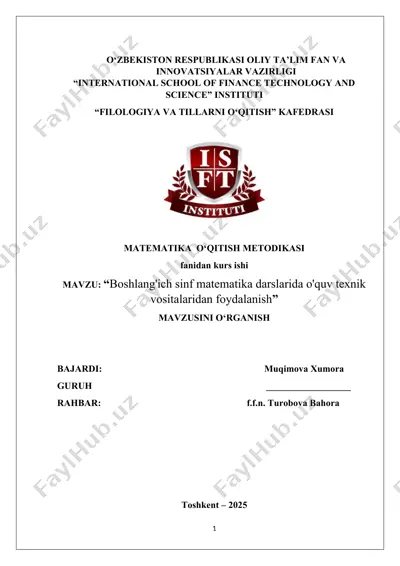 mathematika o‘qitish metodikasi — DOCX
