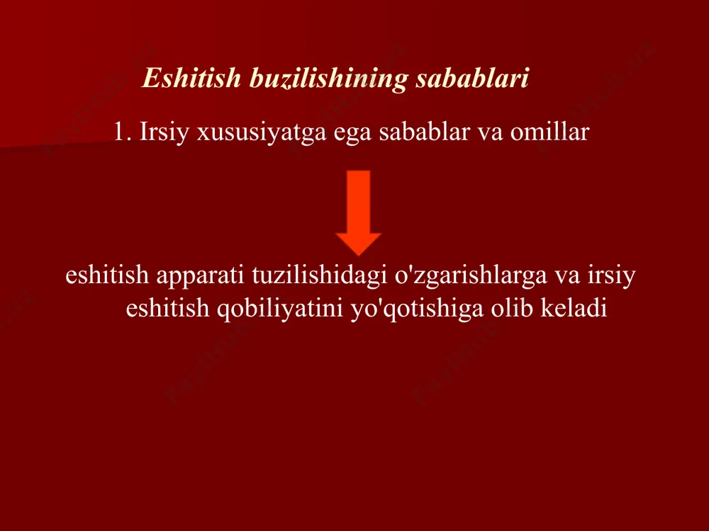 oddiy, tana yog'i yoki vazelin bilan namlangan paxta bilan cho'milayotganda quloqlarni tiqish kifoya. bolani quloqlarini haddan tashqari baland ovoz bilan, masalan, baland musiqa, qichqiriqlar bilan yuklamaslikka o'rgatish kerak. bolaligidanoq bola sog'lom eshitish muhimligini tushunishi va quloqlarini mumkin bo'lgan jarohatlar va kasalliklardan himoya qilishi kerak. eshitish qobiliyatining buzilishi har qanday shaxsning ijodiy salohiyatini sezilarli darajada kamaytiradi. e'tiboringiz uchun tashakkur! image1.png image2.png image3.jpeg image4.png image5.png