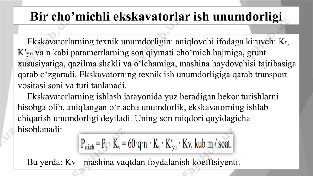 bir cho’michli ekskavatorlar ish unumdorligini aniqlash (monitoring qilish) standart usuli - Page 4