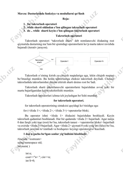 takrorlash operatorlari — DOCX