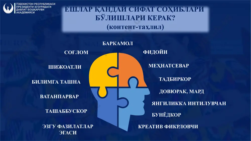 ла қурмаганлар ажрашганлар боқувчиси йўқлар 4 ёлғиз оналар бева аёллар 3-йўналиш: яшаш шароитига кўра қариндошлари уйида ижарада нотурар жойларда ўз уйларида ijara ётоқхоналарда 5 “аёллар дафтари”га биринчи навбатда киритиладиганлар боқувчиси йўқ ишсиз 2-гуруҳ ногирони 3-гуруҳ ногирони кредит олиш истаги бор касб-ҳунарга ўқиш истаги бор 6 1-гуруҳ ногирони нотурар жойларда яшайди меҳнатга лаёқатли, вақтинча ишсизлар яшаш учун ноқулай жойларда истиқомат қилаётганлар қарамоғида фарзанди бор, якка-ёлғиз уй-жойини таъмирлашга муҳтожлар бандлигини таъминлаш зарур бўлганлар тадбиркорликни йўлга қўйиш ва ривожлантириш учун касб-ҳунарга ўқиш хоҳишини билдирганлар ижтимоий ёрдамга муҳтож қатлам (29,4 млрд.сўм) (17,8 млрд.сўм) (24 млрд.сўм) (7,8 млрд.сўм) (3,5 млрд.сўм) (15,6 млрд.сўм) ишсизларга тадбиркорлик фаолиятини бошлаш учун, иш берувчиларга ишсизларни малакасини оширганлиги, квотадан ортиқ ишсизларни ишга қабул қилганлиги учун субсидиялар ажратиш 992 та инвестиция лойиҳаларида 19 038 та янги иш ўринлари яратилиши мавжуд вакансия ва заҳираланган (квота) иш ўринларига жойлаштириш 9 627 нафар 11 553 нафар ҳақ тўланадиган жамоат ишларига жалб қилиш 13 049 нафар …