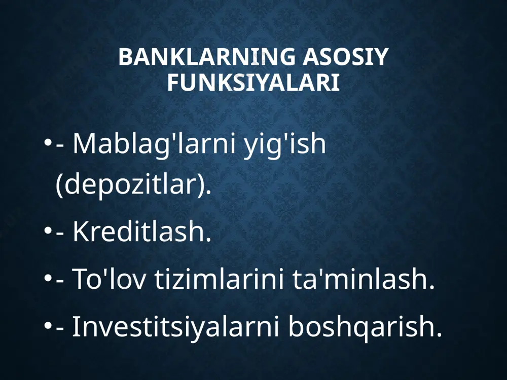 banklar va ularning bozor iqtisodiyotidagi o'rni - Page 4