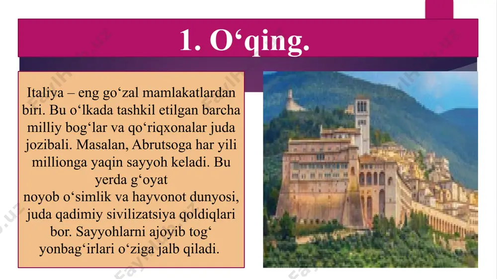 ur qiling va ota-onangizga maktub yozing. e`tiboringiz uchun rahmat! foydalangan adabiyotlar o‘zbek tili ta’lim rus, qoraqalpoq va qardosh tillarda olib boriladigan maktablarning 7-sinfi uchun darslik ushbu taqdimot slaydi mahsulotidir diqqat! ushbu mahsulotni tijoriy maqsadda ko‘paytirish javobgarlikka sabab bo‘ladi image12.png image13.png image14.png image15.png image16.png image7.png image17.png image18.png image19.jpg image5.png image8.png image1.jpeg /docprops/thumbnail.jpeg