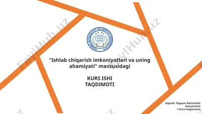 ishlab chiqarish imkoniyatlari va uning ahamiyati — PPTX