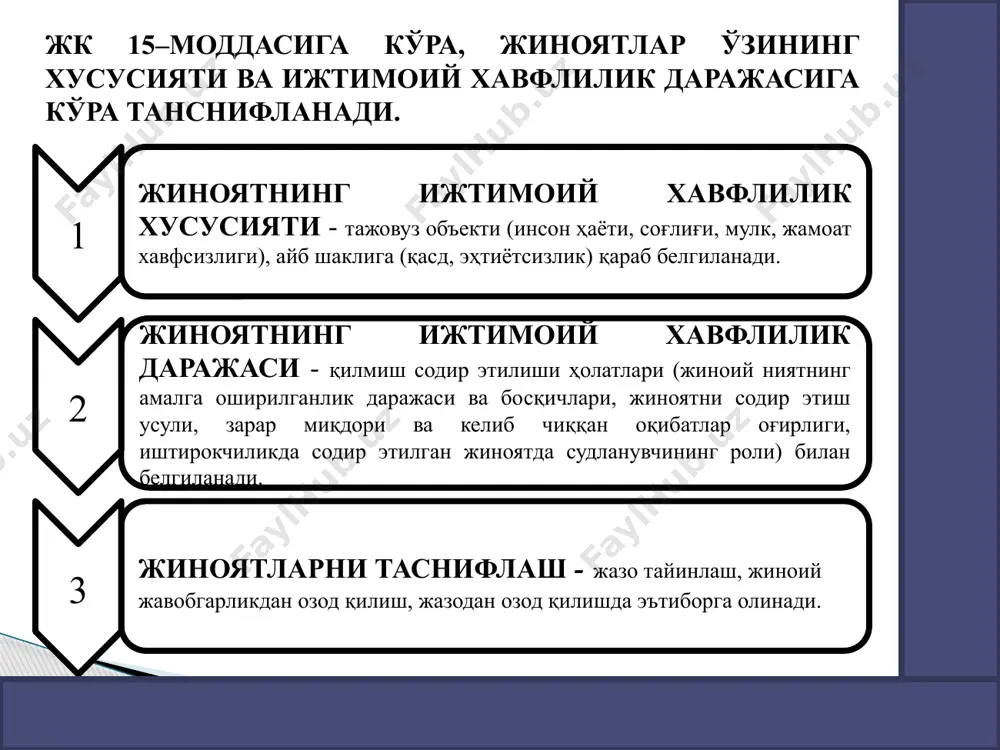 jinoiy jinoyatlar va ularni tasniflash - Page 5