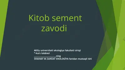 kitob sement zavodi — PPTX