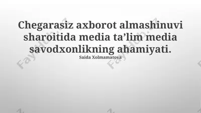 mediasavodxonlik ko'nikmalarini rivojlantirish — PPTX
