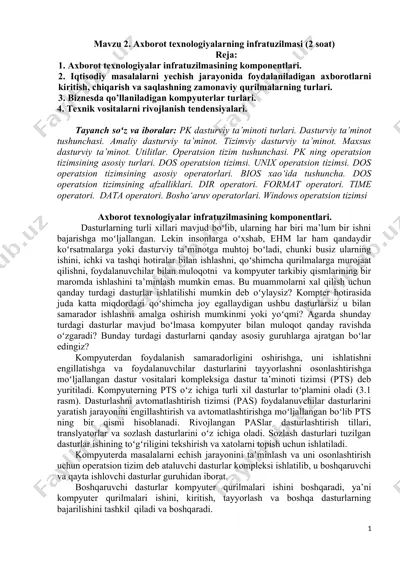 axborot texnologiyalar infratuzilmasi — DOCX