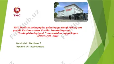 "irodavi psixologiyasi" — PPTX