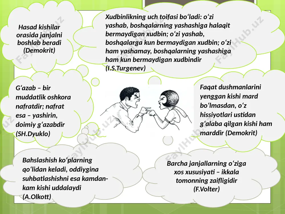 di. shunga qaramay ajralishlar keng tarqalgan va normal jarayon hisoblanadi. mamlakatda tuzilgan nikohlarning 53% i ajralishlar bilan tugaydi. amerikaliklar o’zlarini juda yaxshi ko’rishadi, shuning uchun ham uy xo’jalik ishlari bilan faol shug’ulla-nishmaydi. uyda juda kam hollarda ovqat tayyorlashadi, odatda, oson va tez pishadigan ovqat tayyorlashadi. shu kabi munosabatlar sababli amerikaliklar ko’p vazinli xalq sifatida tilga olinadi. qo’shma shtatlarda erlari tomonidan zo’ravon-likka uchragan ayollarga katta g’amxo’rlik qilinadi. bunday ayollar uchun vaqtinchalik boshpanalar mavjud bo’lib, u yerda ular kun yoki tunning istalgan vaqtida borishlari mumkin. oilani tark etgan er nafaqat farzandi , balki xotiniga ham aliment to’laydi. xuddi shu holat ayol uchun ham tegishli, agarda u eridan ko’proq pul topadigan bo’lsa, ayol ham to’lov qiladi. bu mamlakatda alimentdan qochish holatlari juda kam uchraydi. bu yerda er-xotinlar oila qurishdan avval nikoh shartnomasi tuzadilar, bu esa ajralish bo’ladigan holda kelishmovchilik paydo bo’lishini oldini oladi. bolalar maktabni tugatib ota-onalarini tark etadilar. o’z hayotlarini mustaqil yo’lga …
