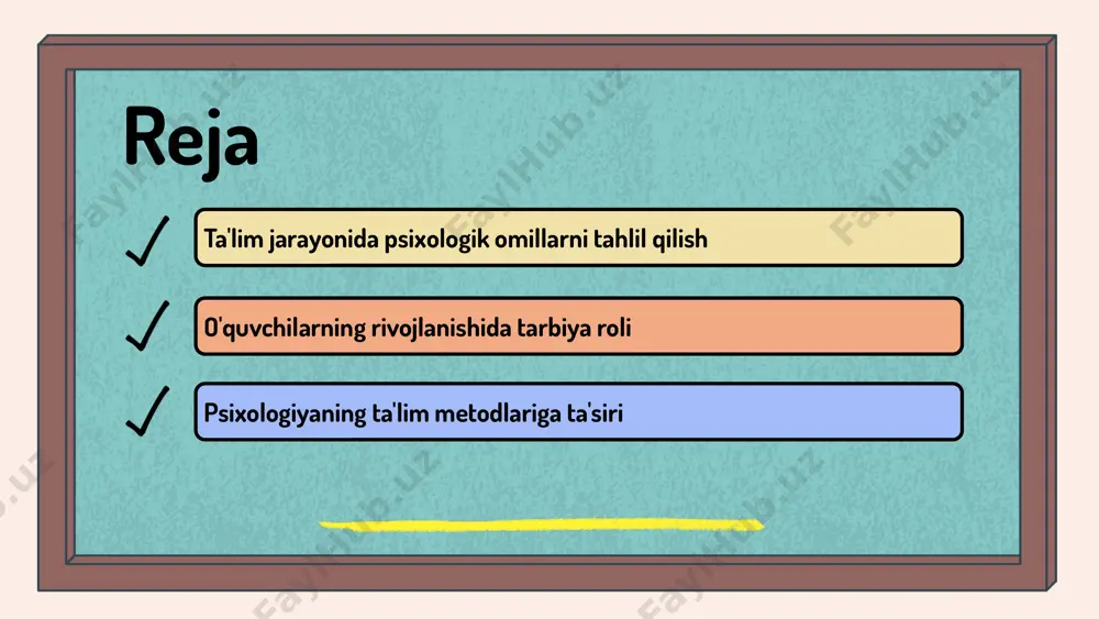 afzal ko'radi. tarbiya natijalarini baholash uchun bir qator usullar mavjud, jumladan testlar, intervyular va o'quvchilarning ishlarini tahlil qilish. bu usullar natijalarni aniq ko'rsatadi. o'qituvchi va ota-onaning roli o'qituvchilar tarbiya jarayonida o'quvchilarning rivojlanishini qo'llab-quvvatlaydi. ular bilim berish bilan birga, o'quvchilarning psixologik holatini ham nazorat qiladi. ota-onalar o'qituvchilar bilan hamkorlik qilib, bolalarning ta'lim jarayonida faol ishtirok etishlari muhimdir. bu, tarbiya natijalarini yaxshilaydi. psixologiyaning ta'lim metodlariga ta'siri psixologiya va ta'lim metodlari o'rtasidagi bog'liqlik ta'lim jarayonida o'quvchilar va o'qituvchilar o'rtasidagi interaktsiyani yaxshilaydi. bu esa o'quvchilarning muvaffaqiyatini oshiradi. psixologik nazariyalar, masalan, motivatsiya nazariyasi, o'quvchilarning o'rganish jarayonida qanday ta'sir ko'rsatishini tushuntiradi. bu nazariyalar o'quvchilarning qiziqishini oshirishga yordam beradi. ta'lim jarayonida psixologik yondashuvlar har bir o'quvchining o'ziga xos xususiyatlarini inobatga olishga imkon beradi. bu individual yondashuv o'quvchilarning o'zlarini yaxshiroq anglashlariga yordam beradi. psixologik yondashuvlar va ta'lim ta'limda psixologik yondashuvlar, masalan, konstruktivizm va biheviorizm, o'quv jarayonini shakllantiradi. har bir yondashuv ta'limga ta'sir qiladi. konstruktivizm o'quvchini faol ishtirok etishga …