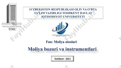 moliyabozor haqida ma'lumotlar — PPTX