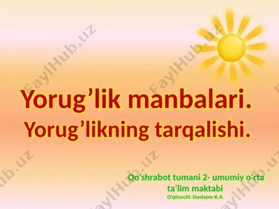 yorug’lik manbalari — PPT