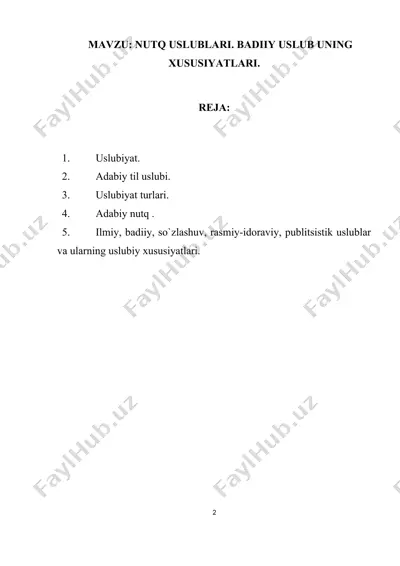 nutq uslublari — DOCX