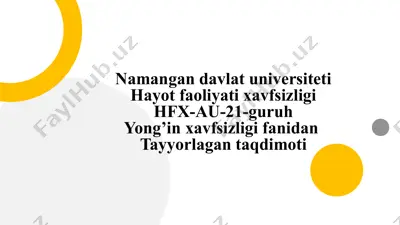gazanalizatorlarni ishlash prinsipini o’rganish va ishlash vaqtlarini hisoblash — PPTX