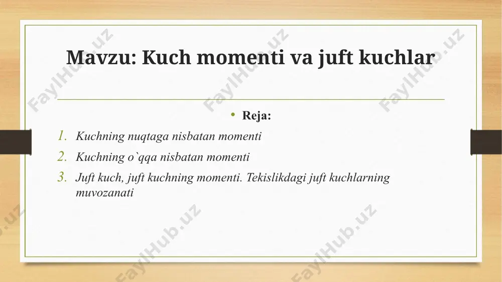 kuch momenti va juft kuchlar - Page 2