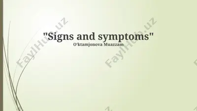 signs and symptoms — PPTX