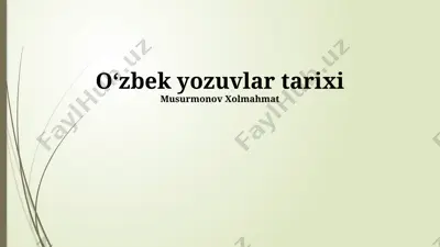 oʻzbek yozuvlar tarixi — PPTX