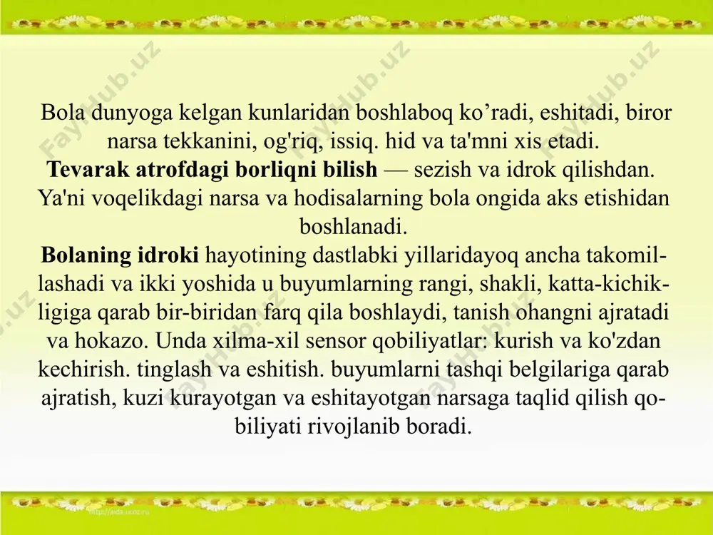 varak – atrofni ko’rish analizatori orqali idrok etadi. ko’rishga aloqador nuqsonlar kelib chiqish sabablariga ko’ra tug’ma va orttirilgan bo’ladi. tug’ma nuqsonlar sabablari orasida irsiy kasalliklar, homilador ayolning toksoplazmoz, qizilcha va boshqa kasalliklar bilan kasallanishi sabab bo’lishi mumkin. og’ir nutqiy nuqsonlari bor bolalar maxsus yordamga muhtoj anomal bolalarga og’ir nutq nuqsonlariga ega bo’lgan bolalar ham kiritiladi. nutq nuqsoni logopediya fanida muayyan tilning me’yoridan chetga chiqish deb ta’riflanadi. nutq nuqsoni o’z – o’zidan barham topmaydi, balki vaqt o’tgan sari yanada mustahkamlanib, zo’rayib boradi. nutq nuqsoni gapiruvchining yoshiga mos kelmaydi. nutq nuqsoniga ega bo’lgan kishilar logopedik yordamga muhtoj bo’ladi. og’ir nutq nuqsoni kishining nafaqat nutqiga balki, umumiy rivojlanishiga ham salbiy ta’sir ko’rsatali. hozirgi kunda nutq nuqsonlarining turli klassifikatsiyalari mavjud. nutq nuqsonlari asosan 3 ta katta guruhga ajratiladi. fonetika – fonetik xarakterli nuqsonlar, sistemali nutq buzilishlari va yozma nutq nuqsonlari. fonetika – fonematik nuqsonlarga tovushlar talaffuzidagi nuqsonlar, ovoz nuqsonlari, nutq sur’ati, tempi, ritmi va …