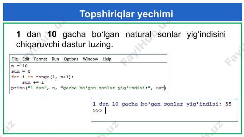obektga yo’naltirilgan dasturlash bo‘yicha amaliy mashg‘ulot: ichma-ich joylashgan takrorlanish operatori - Page 2