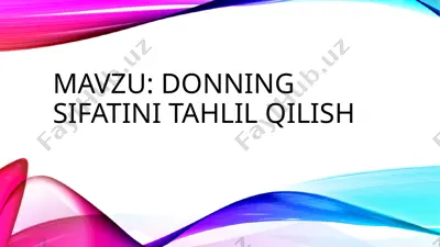 donningsifatini tahlil qilish — PPTX