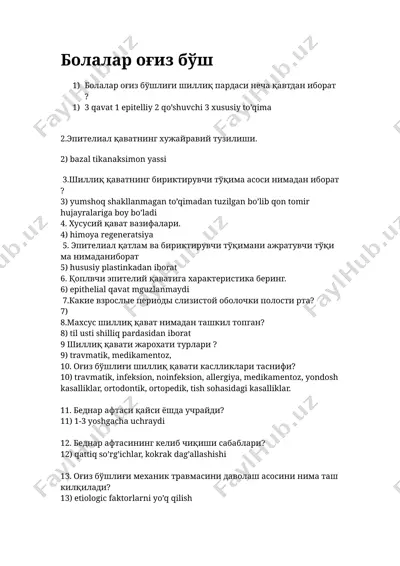 mukammal shillich parodaksizligi — DOCX